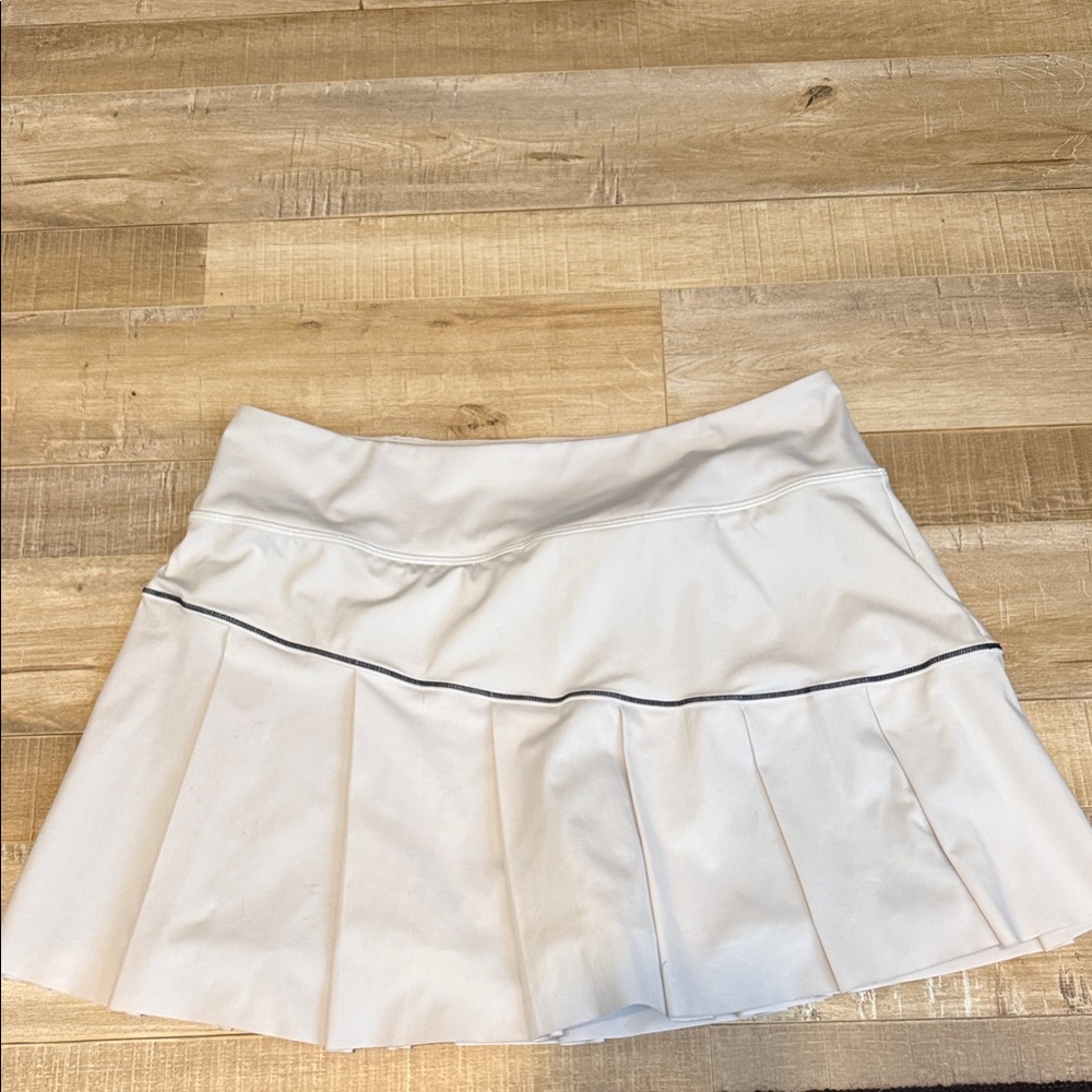 Athleta White Skater Skirt with Black Trim
